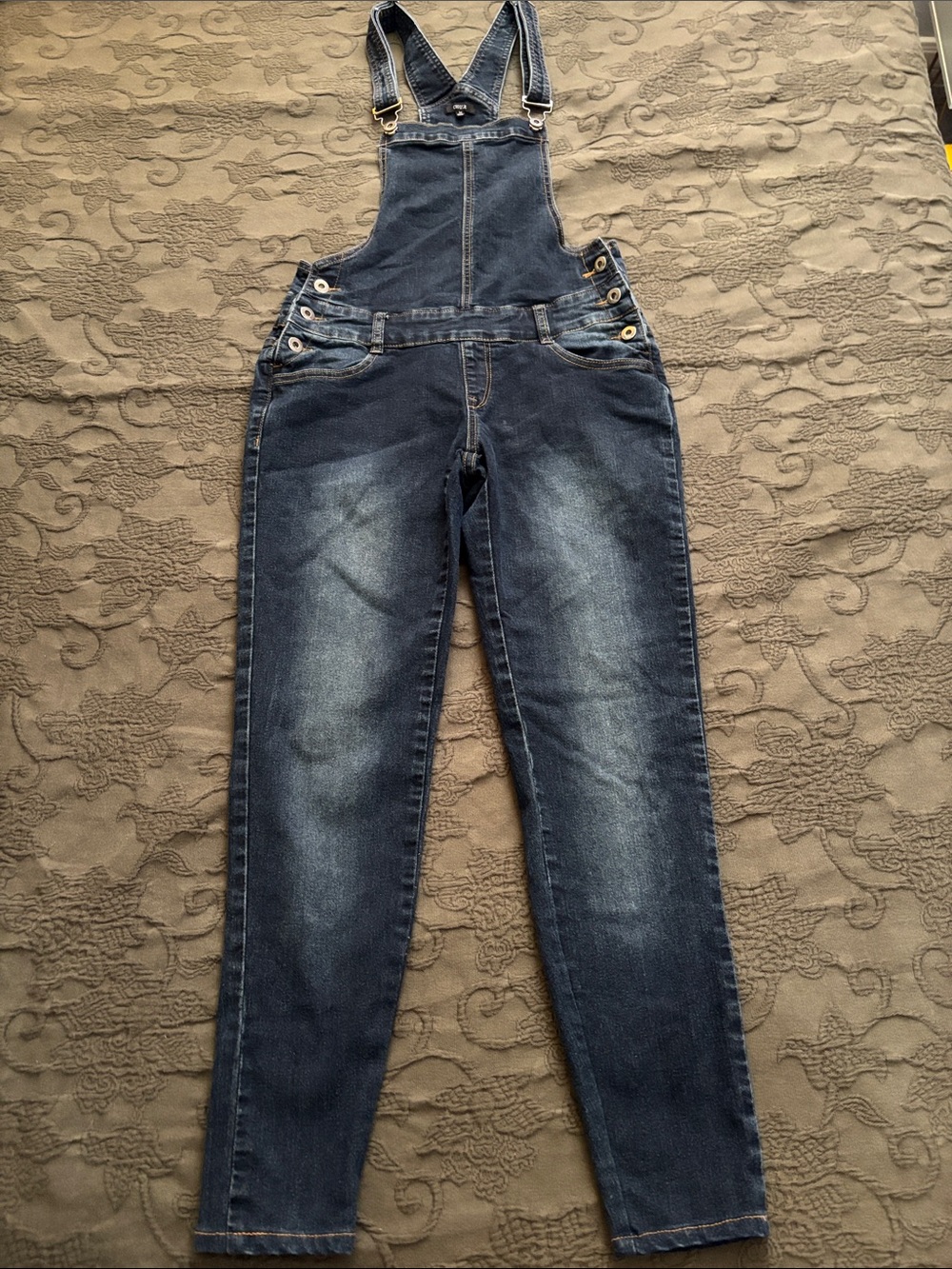 Women’s Dark Blue Denim Overalls with Adjustable Straps